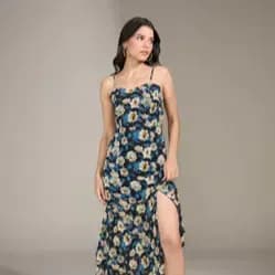 Multi-Color-Floral-Fit-Flare-Maxi-Dress